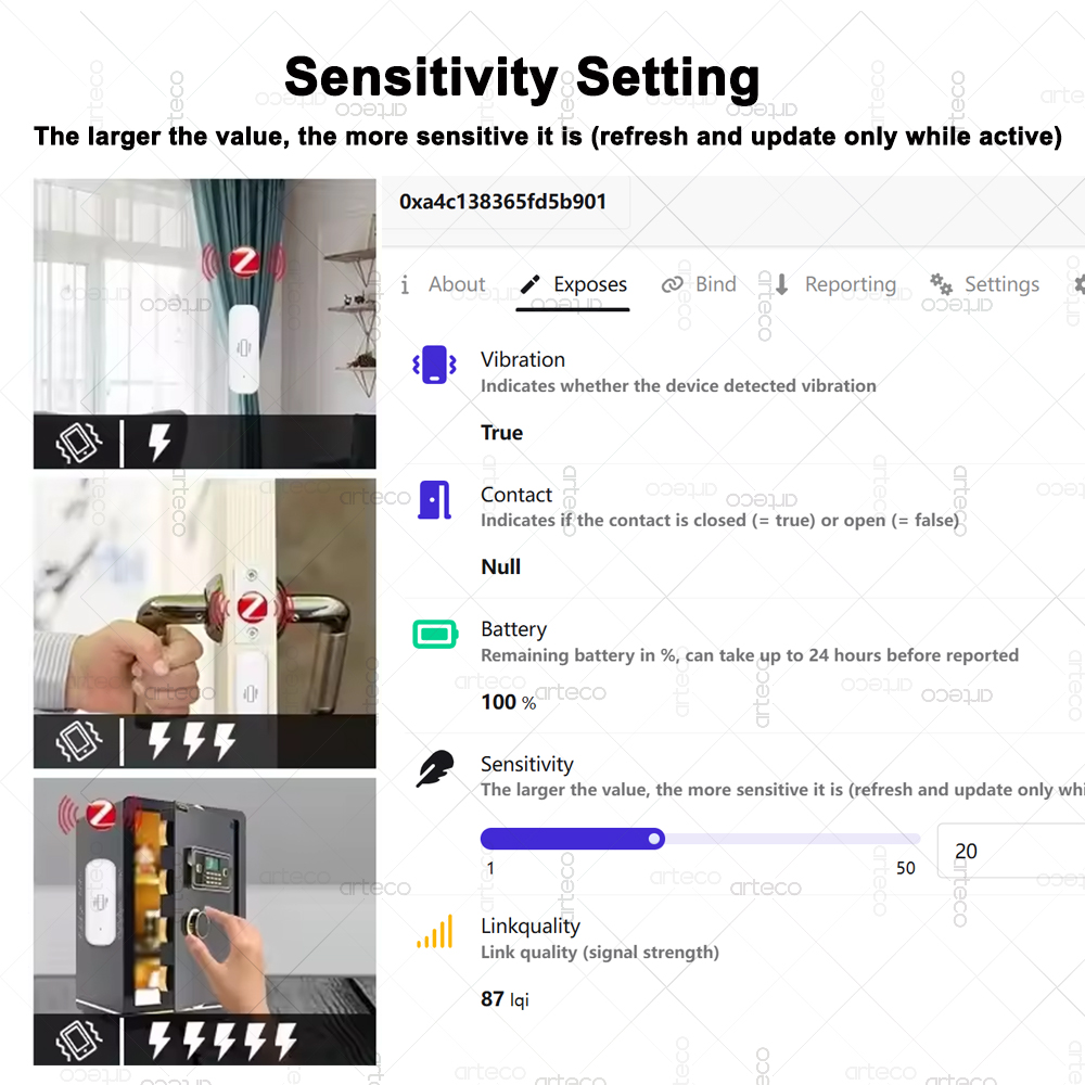 Smart ZigBee 3.0 Vibration Sen - Smart Home Tools recension och pris