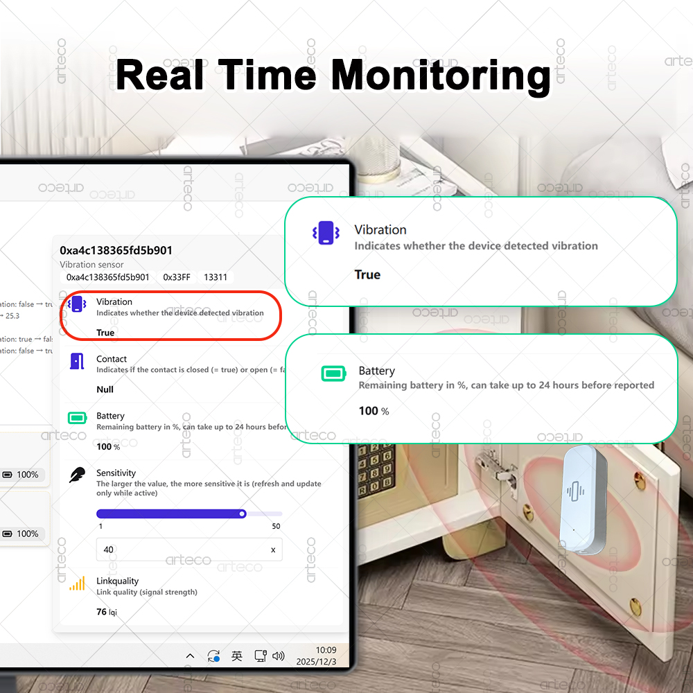 Smart ZigBee 3.0 Vibration Sen - Smart Home Tools recension och pris