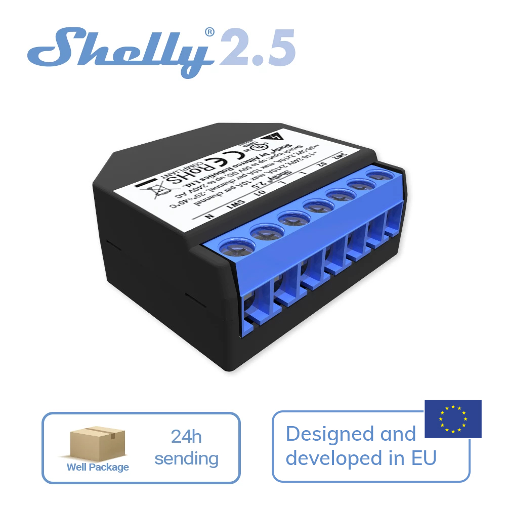 Shelly 2.5 Smart Home Double R - Smart Home Open Source recension och pris