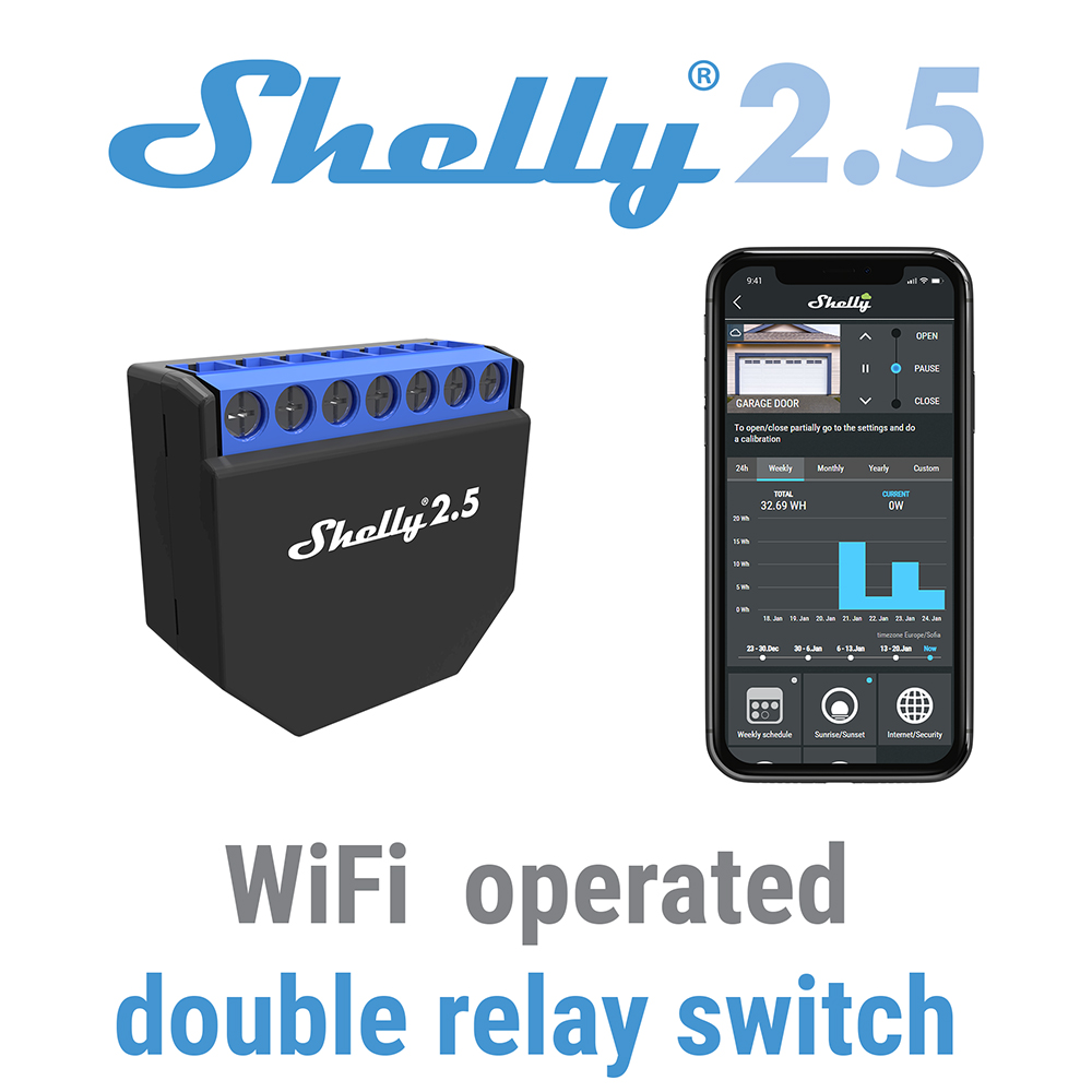 Shelly 2.5 Smart Home Double R - Smart Home Open Source recension och pris
