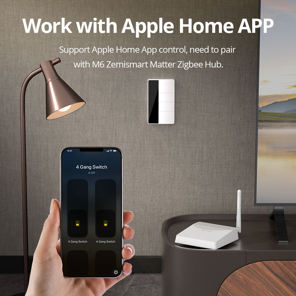 1234 Gang US Type Zigbee Push  - Smart Home Hub Matter recension och pris