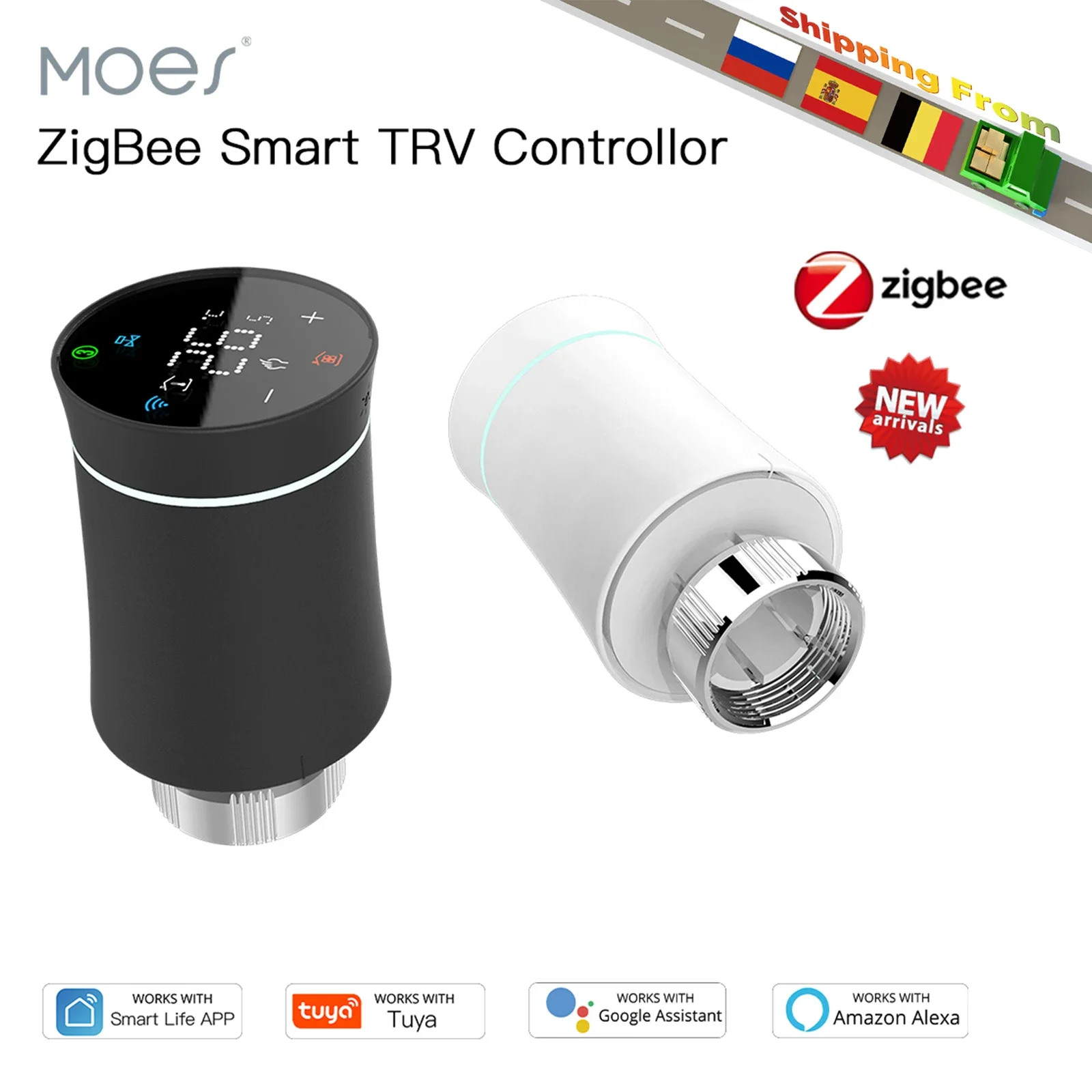 MOES ZigBee 3.0 TRV Thermostat - Smart Home Package recension och pris