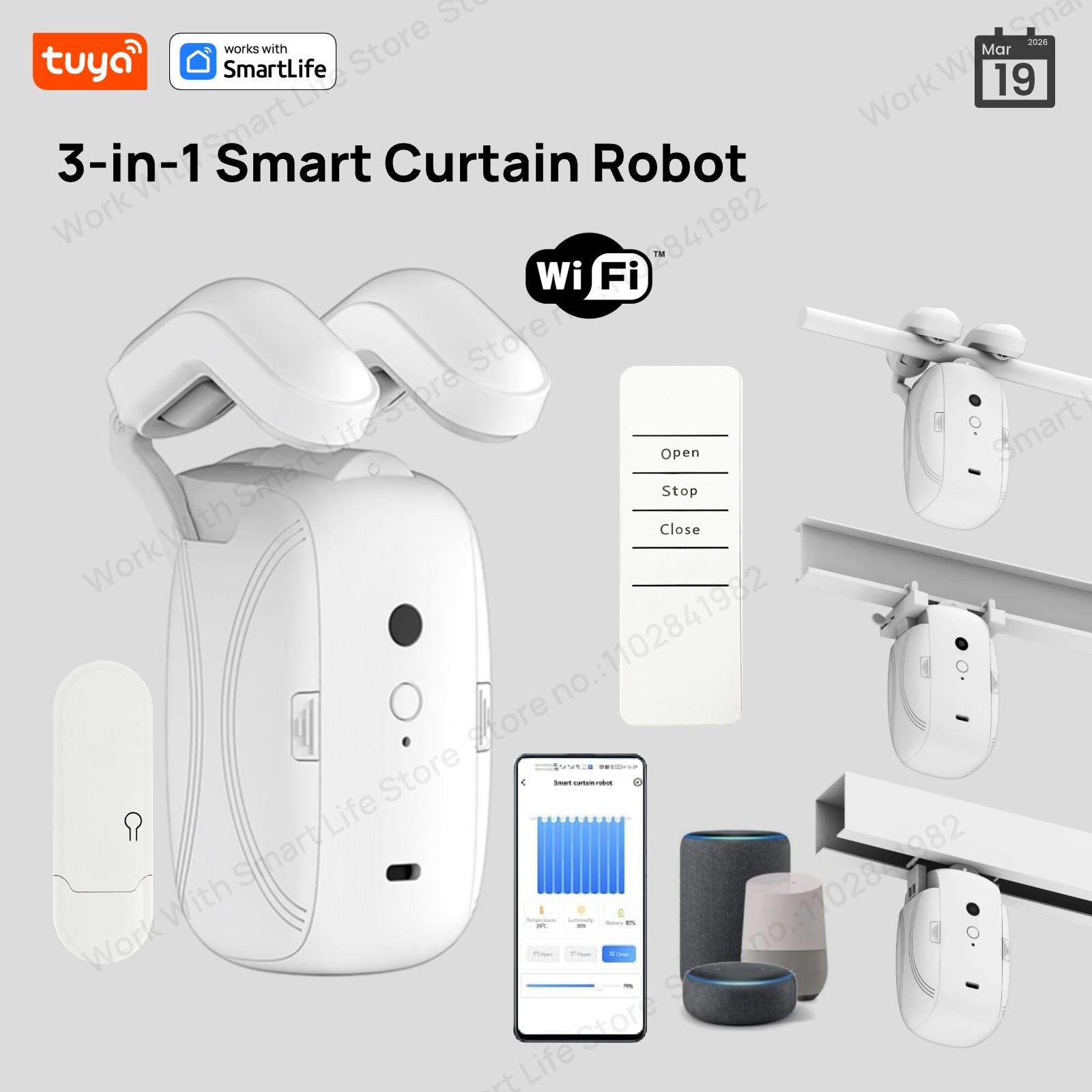1/2PCS Tuya Smart WiFi Curtain - Smart Home Gira recension och pris