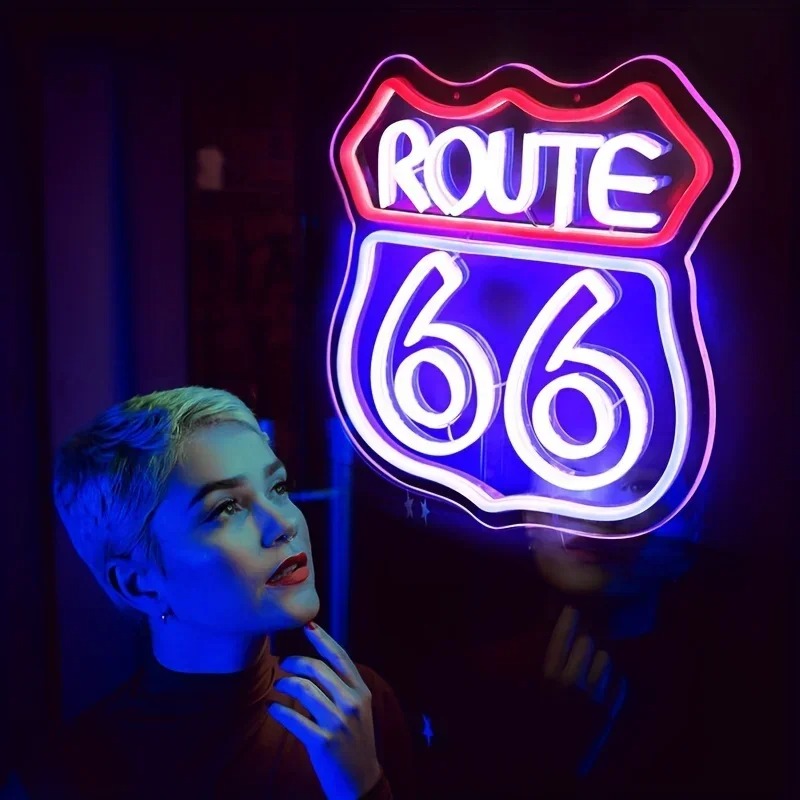 Historic Route 66 Neon Sign Ho - Smart Home Poster recension och pris