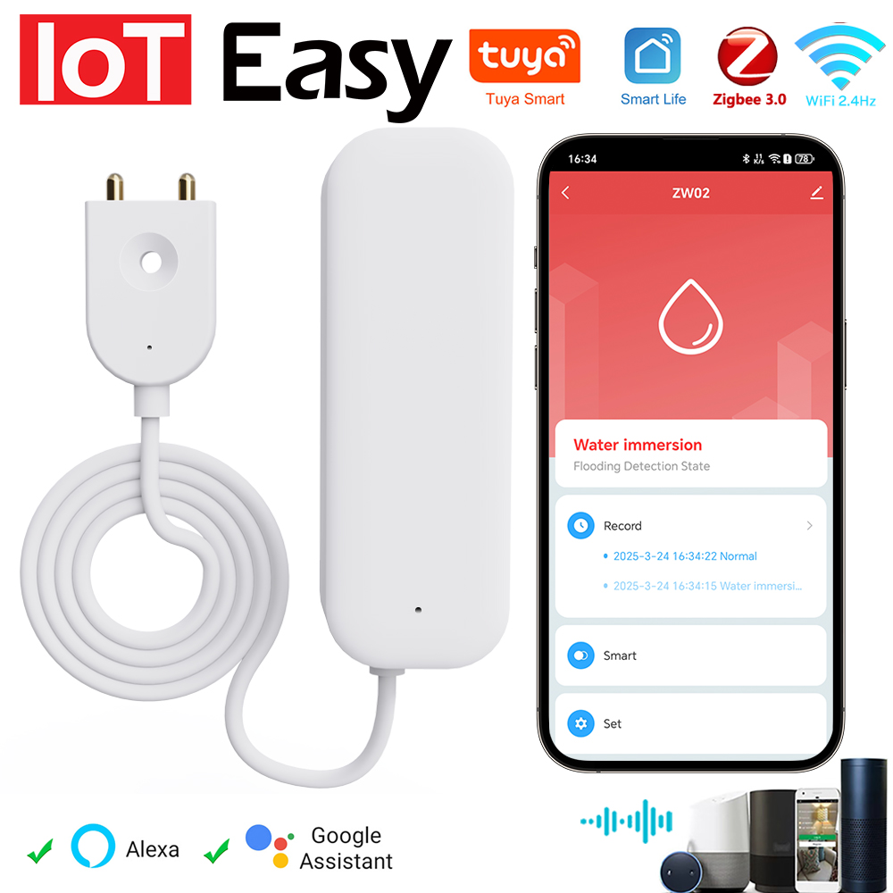 Tuya WiFi ZigBee Water Sensor  - Smart Home Tools recension och pris