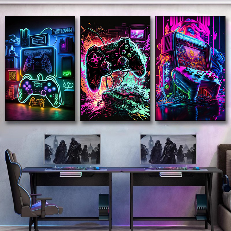 Neon Pop Cool Gaming Wall Art  - Smart Home Poster recension och pris