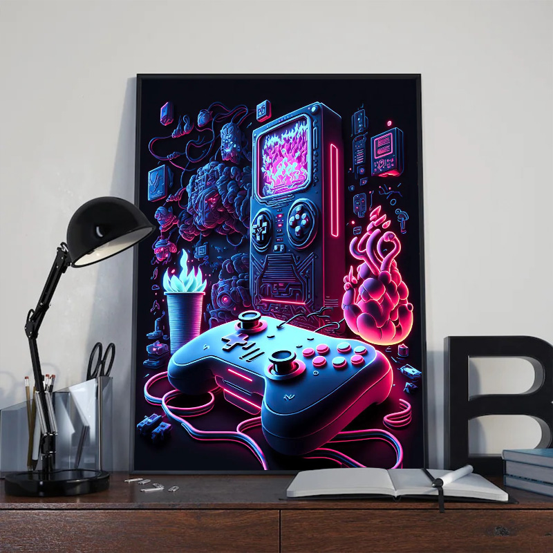 Neon Pop Cool Gaming Wall Art  - Smart Home Poster recension och pris
