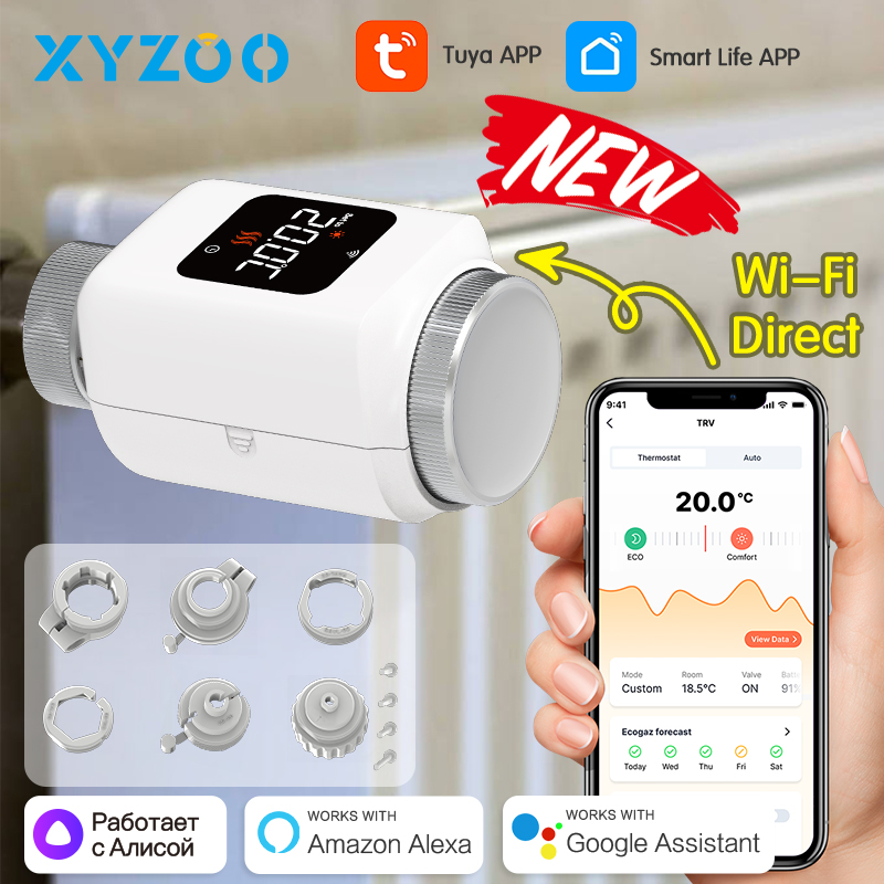Tuya Smart WiFi Zigbee TRV Rad - Smart Home Package recension och pris