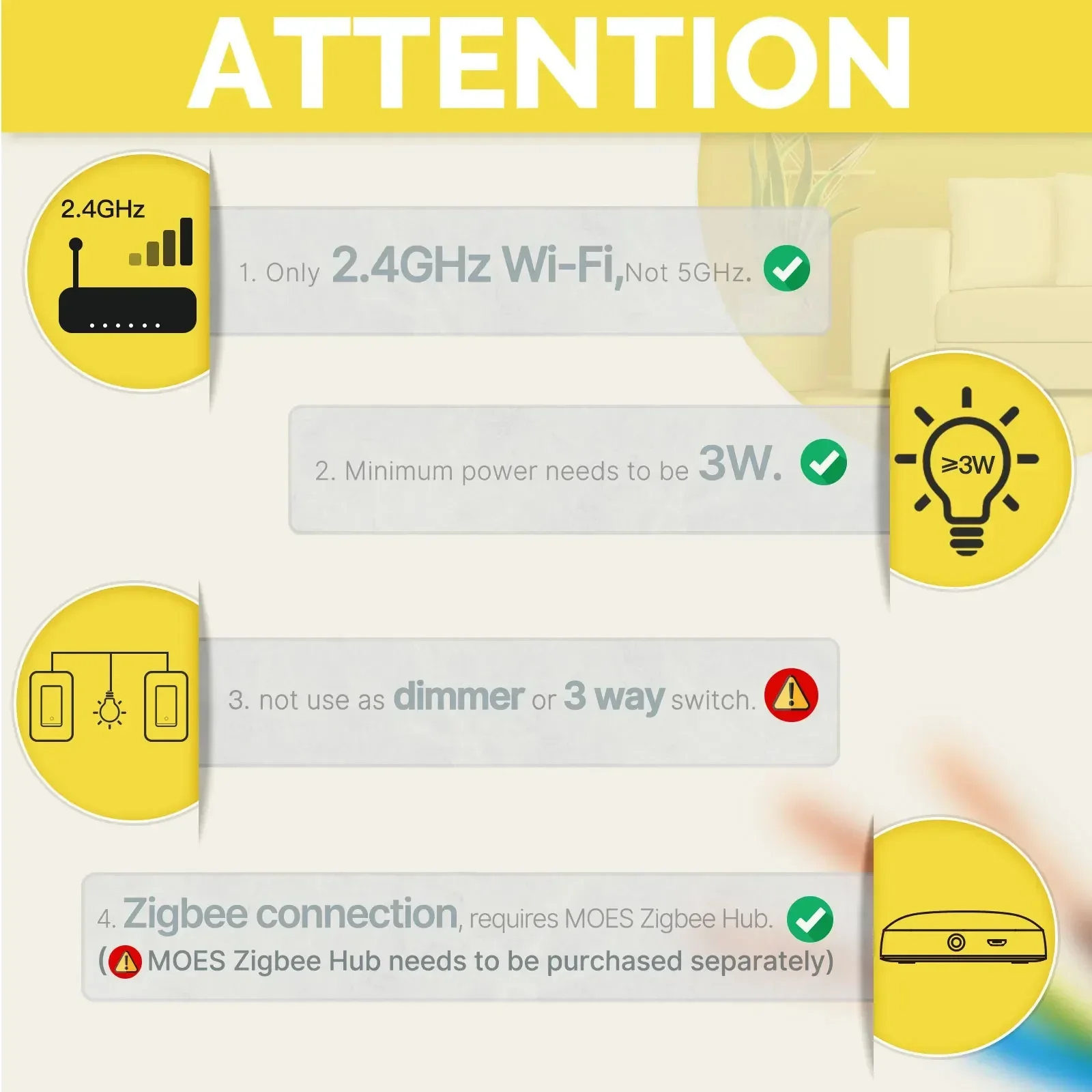 MOES Tuya ZigBee US Smart Ligh - Smart Home Google Assistant recension och pris