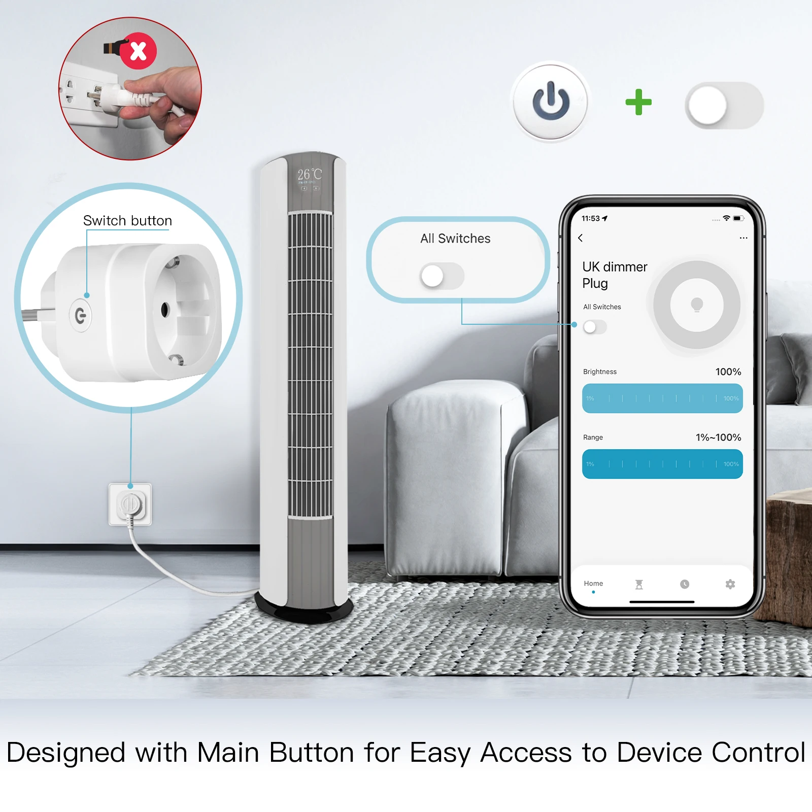MOES Tuya WiFi Smart Plug Dimm - Smart Home Europe recension och pris